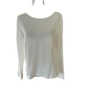 Zara Long Sleeve TShirt White Cotton Sz M